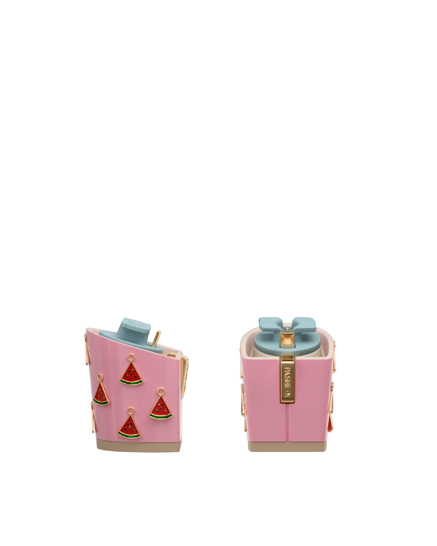 Block Heel Kit 3 Pink Watermelon Charm, 3-inch interchangeable block heel. Pashion convertible heels go from heel to flat and are customizable with interchangeable heel kits.