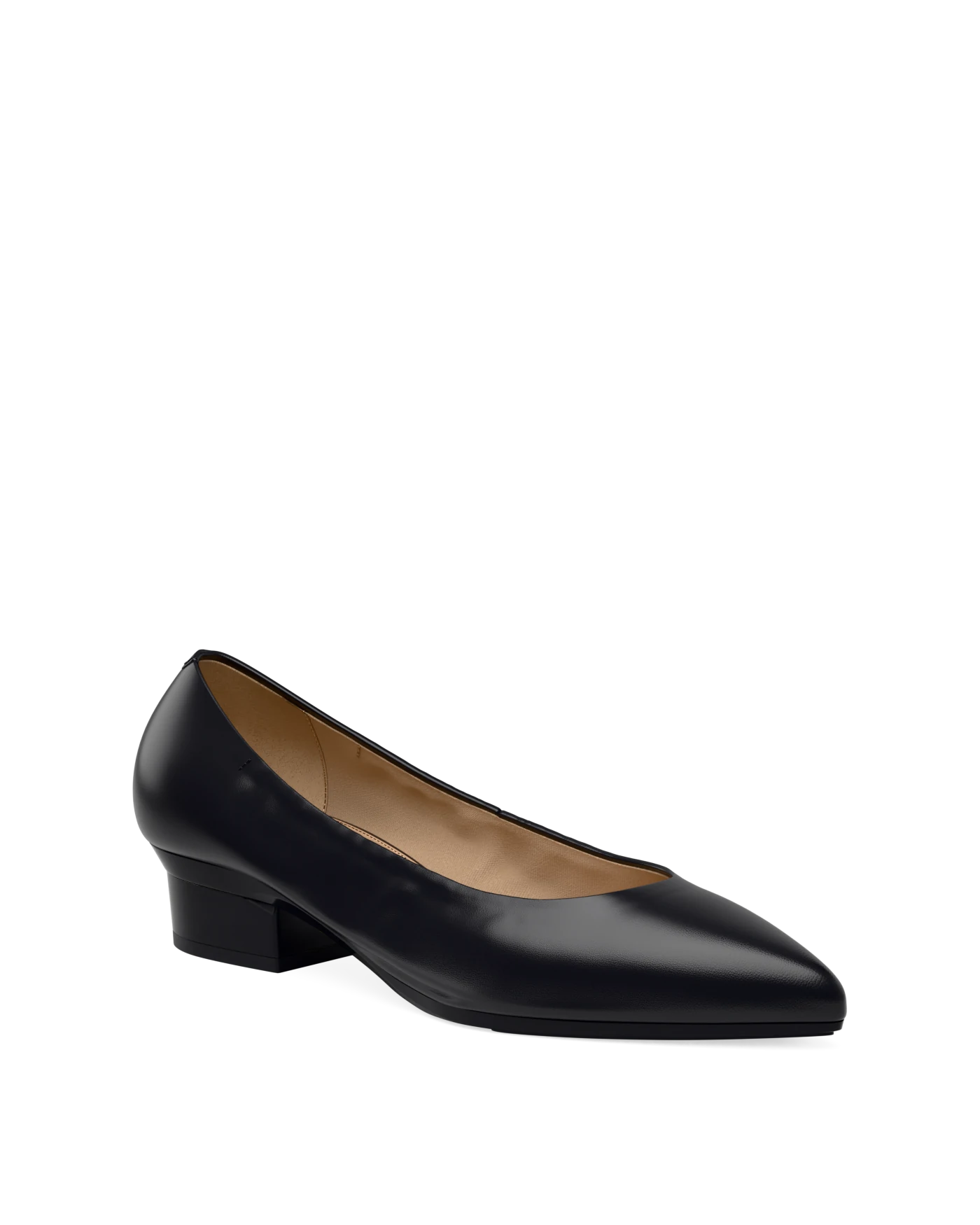 Maeve Pump - Coal Black Stretch Leather 3 Block