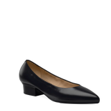 Maeve Pump - Coal Black Stretch Leather Flat