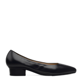 Maeve Pump - Coal Black Stretch Leather Flat