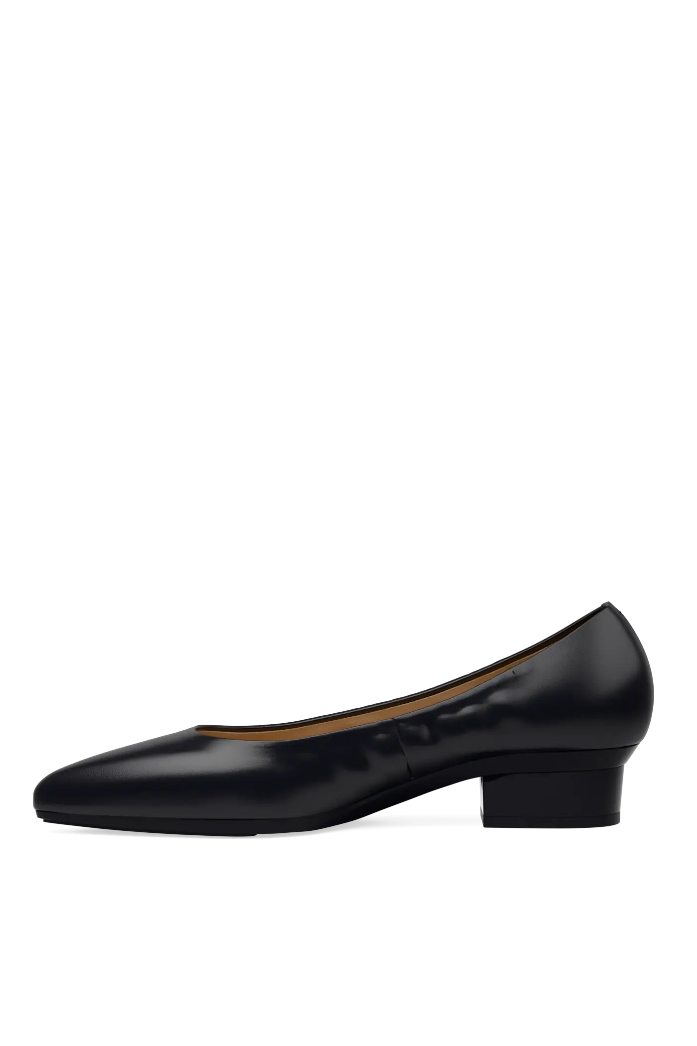 The Pump - Coal Stretch Leather Flat