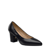 Maeve Pump - Coal Black Stretch Leather 3 Block