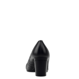 Maeve Pump - Coal Black Stretch Leather 3 Block