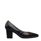 Maeve Pump - Coal Black Stretch Leather 3 Block