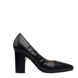 Maeve Pump - Coal Black Stretch Leather 4 Block