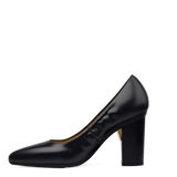 Maeve Pump - Coal Black Stretch Leather 4 Block