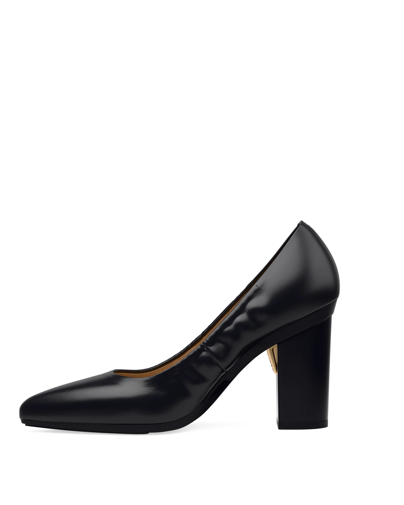 Maeve Pump - Coal Black Stretch Leather 4 Block
