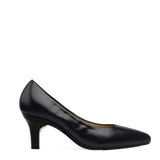 Maeve Pump - Coal Black Stretch Leather 3 Stiletto