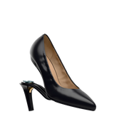 Maeve Pump - Coal Black Stretch Leather 4 Stiletto