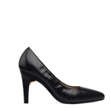 Maeve Pump - Coal Black Stretch Leather 4 Stiletto