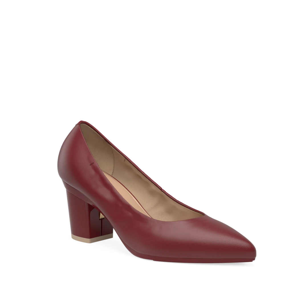 The Pump - Merlot Stretch Leather 3 Block