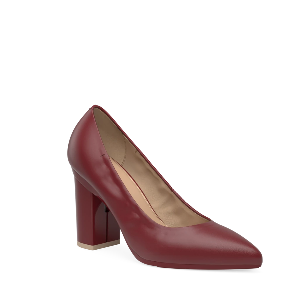 The Pump - Merlot Stretch Leather 4 Block