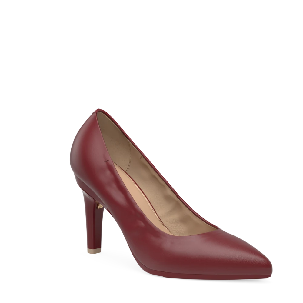 The Pump - Merlot Stretch Leather 4 Stiletto