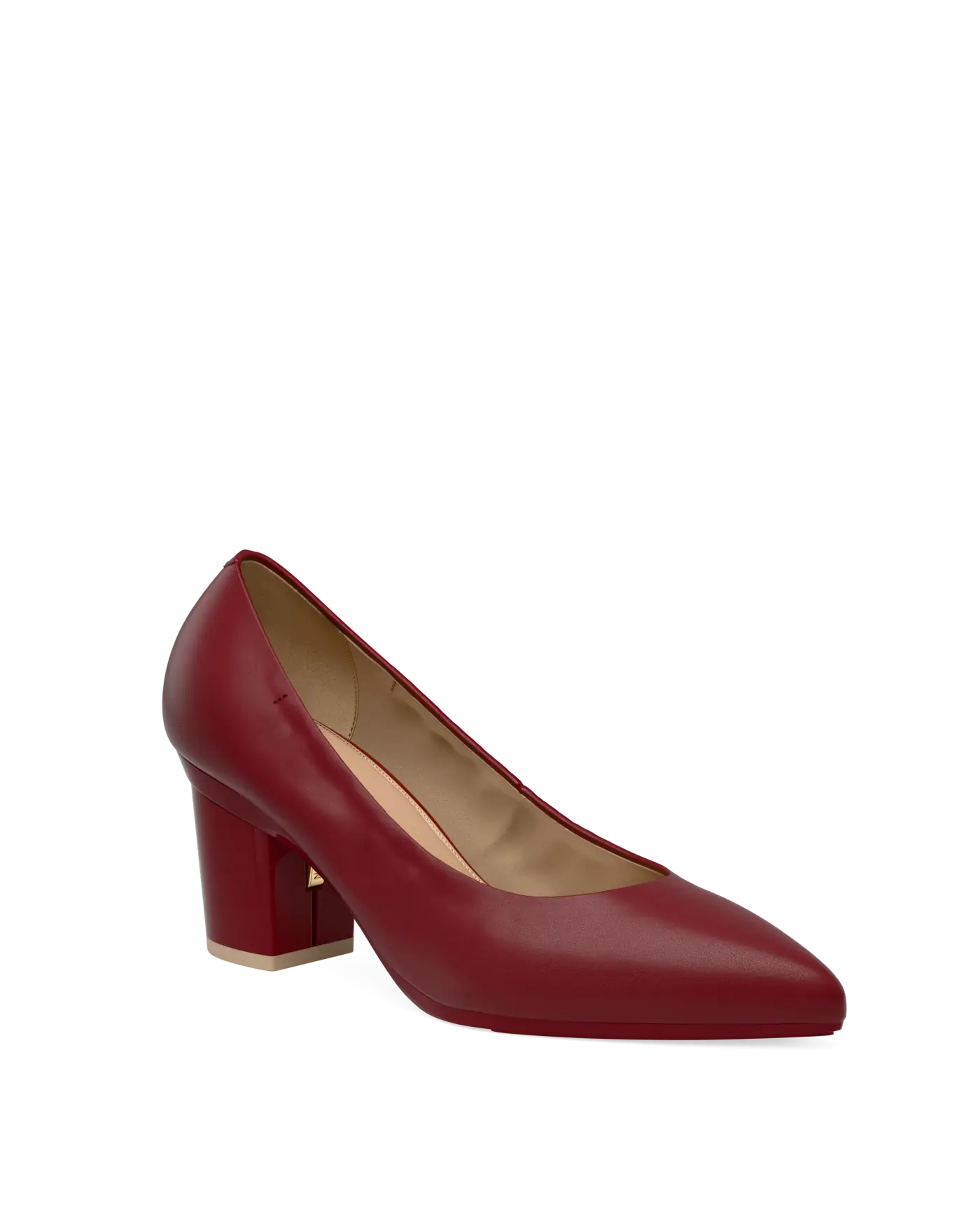 Maeve Pump - Merlot Stretch Leather 3 Block