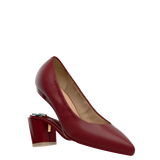 Maeve Pump - Merlot Stretch Leather 3 Block