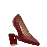 Maeve Pump - Merlot Stretch Leather 4 Block