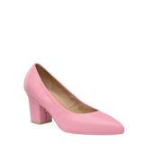 Maeve Pump - Pink Leather 3 Block - Final Sale