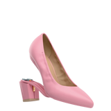 Maeve Pump - Pink Leather 3 Block - Final Sale