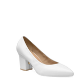 Maeve Pump - White Leather 3 Block