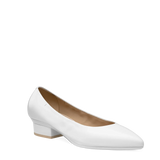 Maeve Pump - White Leather 3 Block