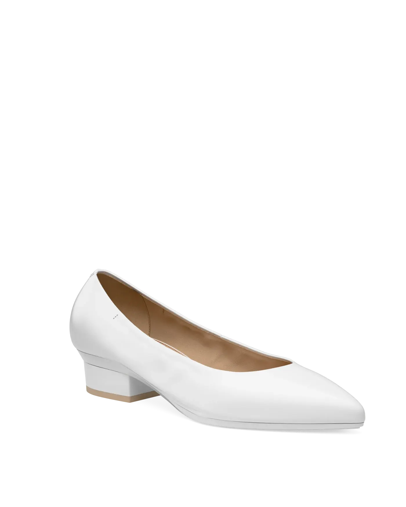 Maeve Pump - White Leather 3 Block