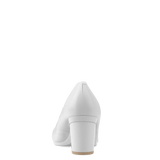 Maeve Pump - White Leather 3 Block