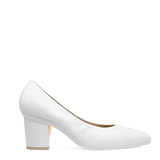Maeve Pump - White Leather 3 Block