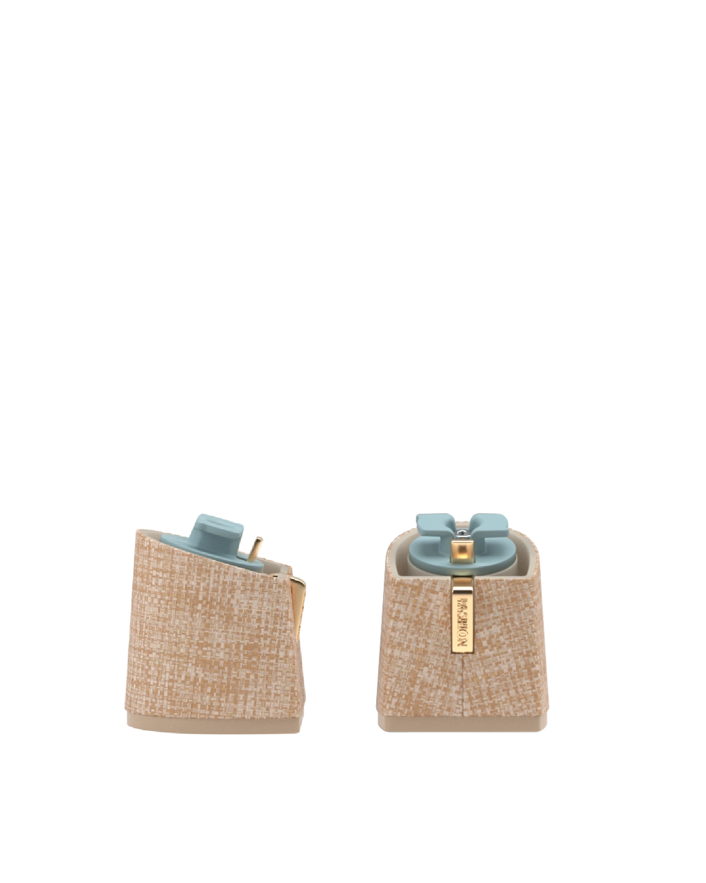 Flare Block Heel Kit 3 Raffia, 3-inch interchangeable flare block heel. Pashion convertible heels go from heel to flat and are customizable with interchangeable heel kits.