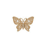 Rhinestone Butterfly Gold Toe Clip - Final Sale