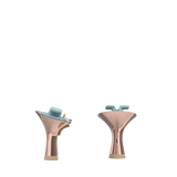 Flare Stiletto Heel Kit 3 Rose Gold Metallic, back view. Pashion convertible heels go from heel to flat and are customizable with interchangeable heel kits.