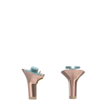 Stiletto Heel Kit 3 Rose Gold Metallic, back view. Pashion convertible heels go from heel to flat and are customizable with interchangeable heel kits.