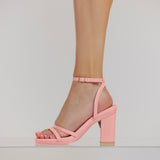 Emmy Sandal - Blush Patent 3 Block