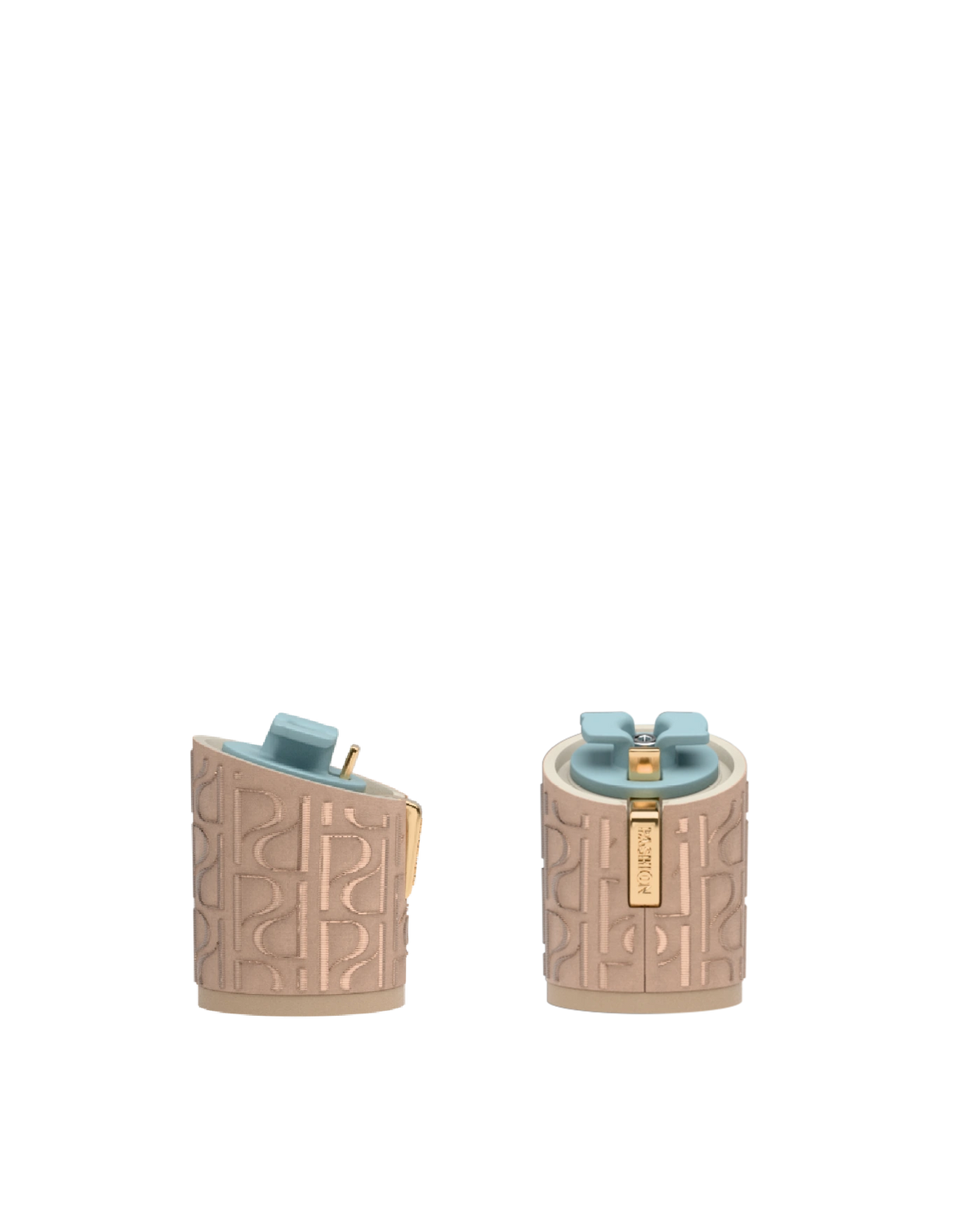 Cylinder Block Heel Kit 3 Sand Pashion Monogram Embroidery, 3-inch interchangeable cylinder block heel. Pashion convertible heels go from heel to flat and are customizable with interchangeable heel kits.