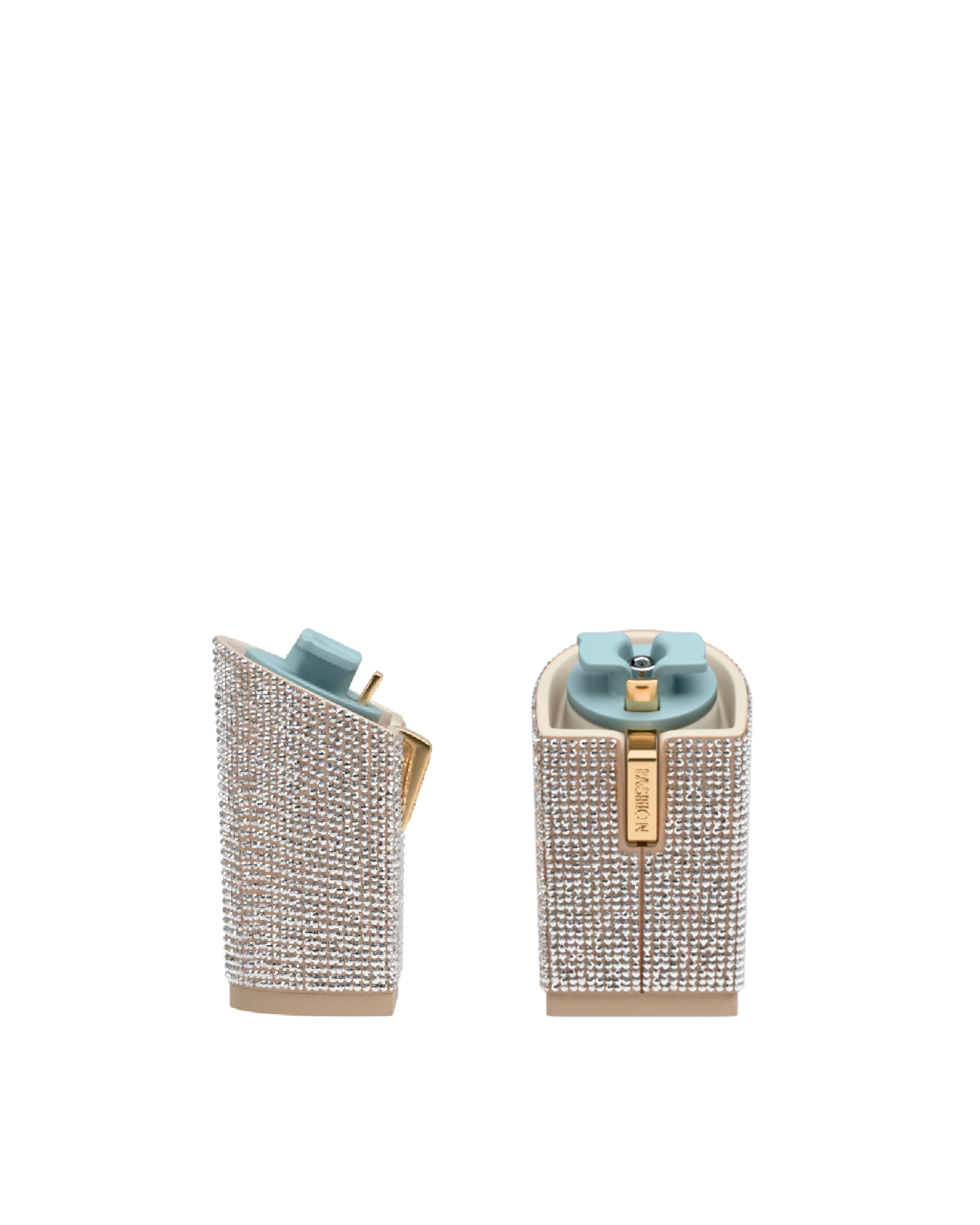 Block Heel Kit 4 Sand Rhinestone, 4-inch interchangeable block heel. Pashion convertible heels go from heel to flat and are customizable with interchangeable heel kits.