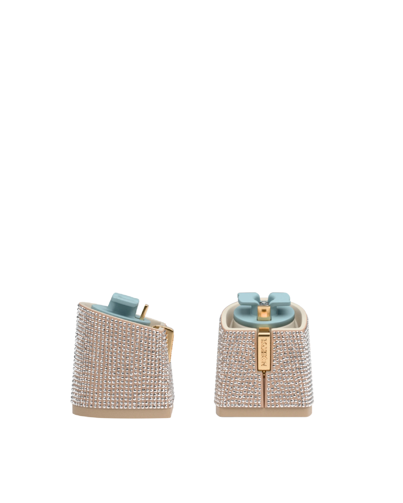 Flare Block Heel Kit 3 Sand Rhinestone, 3-inch interchangeable flare block heel. Pashion convertible heels go from heel to flat and are customizable with interchangeable heel kits.