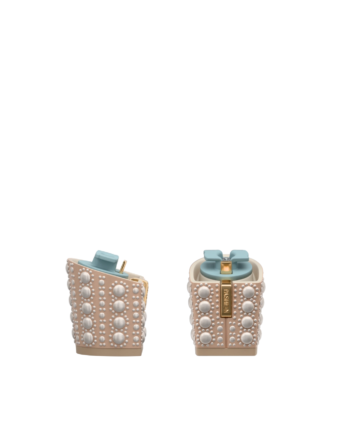 Block Heel Kit 3 Sand Satin Pearl, 3-inch interchangeable block heel. Pashion convertible heels go from heel to flat and are customizable with interchangeable heel kits.