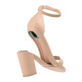 Stelo - Sand, detail view. Pashion convertible heels go from heel to flat and are customizable with interchangeable heel kits.