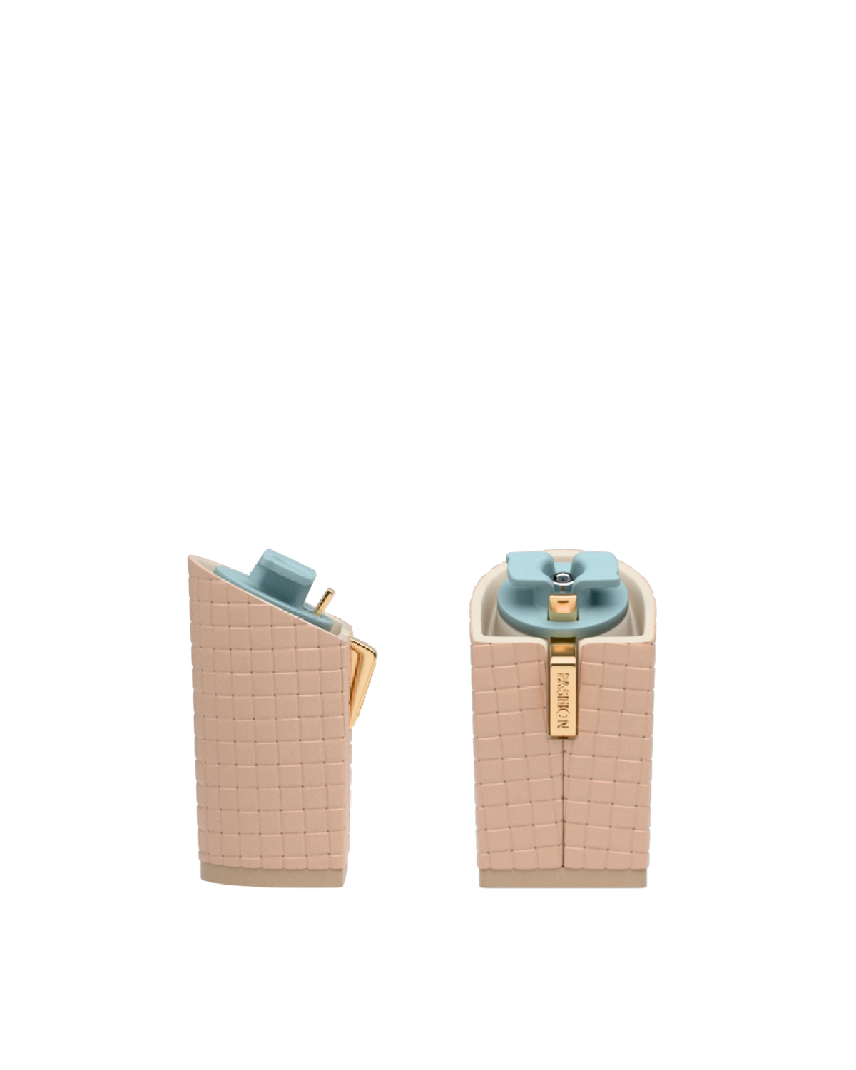 Block Heel Kit 4 Sand Woven Leather, 4-inch interchangeable block heel. Pashion convertible heels go from heel to flat and are customizable with interchangeable heel kits.