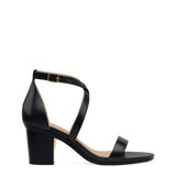 Renee Sandal - Coal Black Leather + Block Heel Kit 3 Coal Black