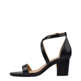 Renee Sandal - Coal Black Leather + Block Heel Kit 3 Coal Black