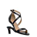 Renee Sandal - Coal Black Leather + Stiletto Heel Kit 3 Coal Black