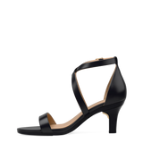 Renee Sandal - Coal Black Leather + Stiletto Heel Kit 3 Coal Black