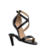 Renee Sandal - Coal Black Leather + Stiletto Heel Kit 4 Coal Black