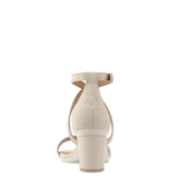 Renee Sandal - Ivory Linen 3 Block