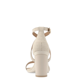 Renee Sandal - Ivory Linen 4 Block