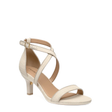 Renee Sandal - Ivory Linen 3 Stiletto