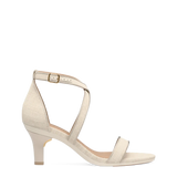 Renee Sandal - Ivory Linen 3 Stiletto
