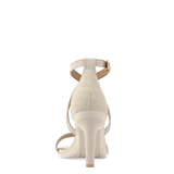 Renee Sandal - Ivory Linen 4 Stiletto