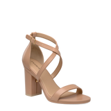 Renee Sandal - Latte Leather + Block Heel Kit 4 Latte