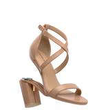 Renee Sandal - Latte Leather + Block Heel Kit 4 Latte